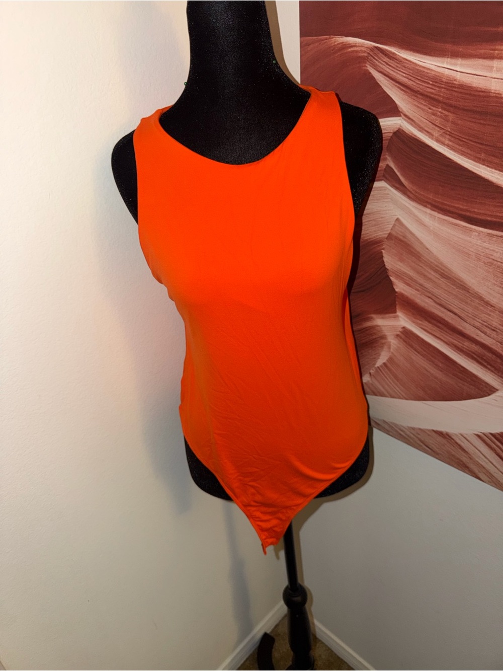Zara Bright Orange Sleeveless Bodysuit
